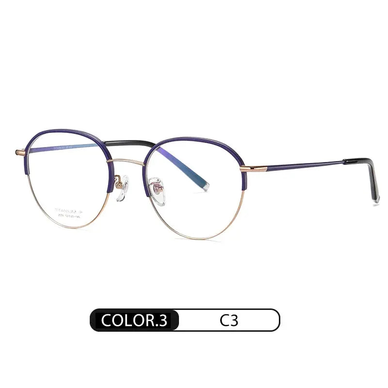 Unisex Oval Semi-Rimless Titanium Prescription Glasses 662039 — view 5 | Rx Spectacle