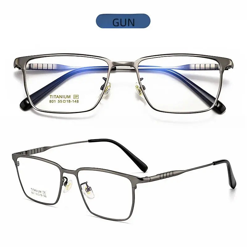 Men's Polygon Full Rim Titanium Prescription Glasses 80147 — view 4 | Rx Spectacle