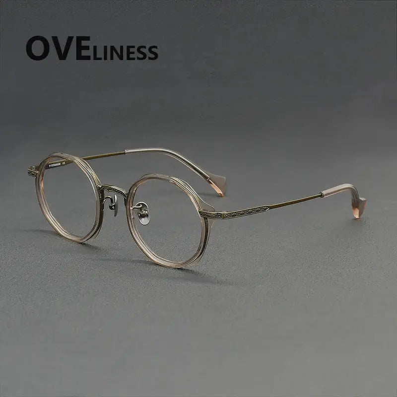 Women's Round Full Rim Titanium Prescription Glasses 926007 — view 7 | Rx Spectacle
