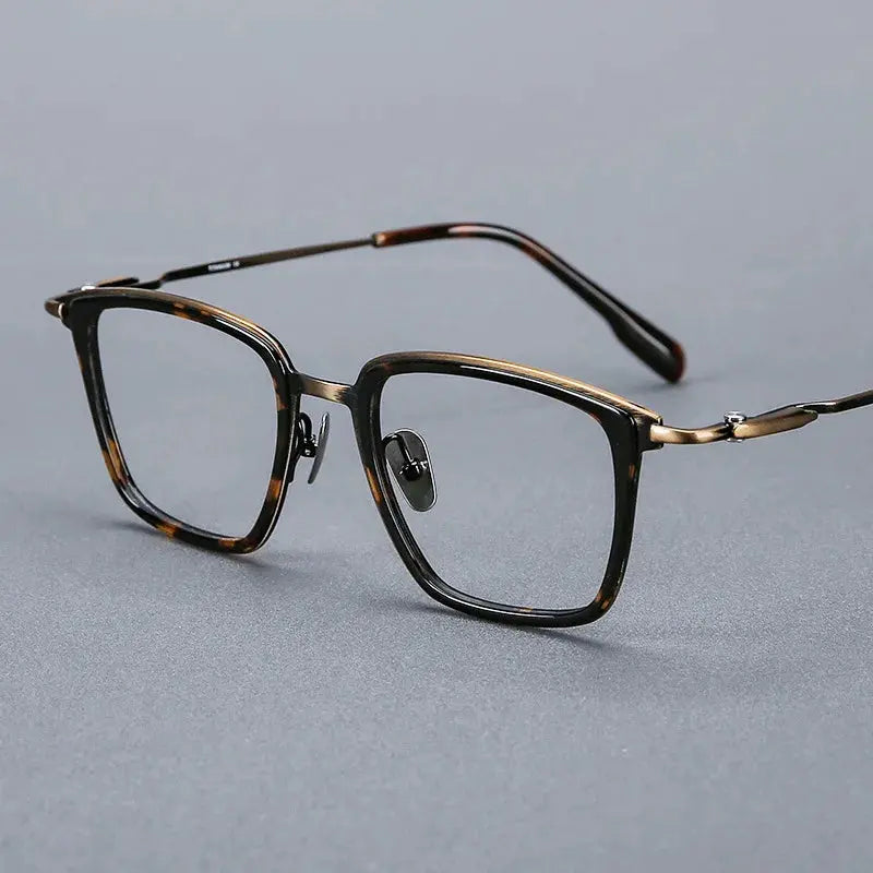 Men's Square Full Rim Titanium Prescription Glasses 005500 — view 6 | Rx Spectacle
