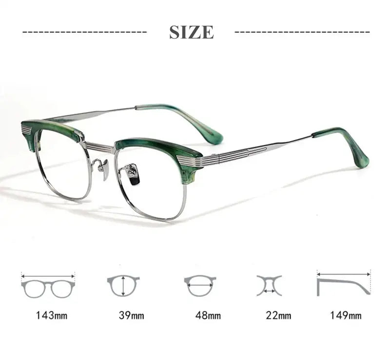 Unisex Oval Full Rim Titanium Prescription Glasses 42909 — view 9 | Rx Spectacle