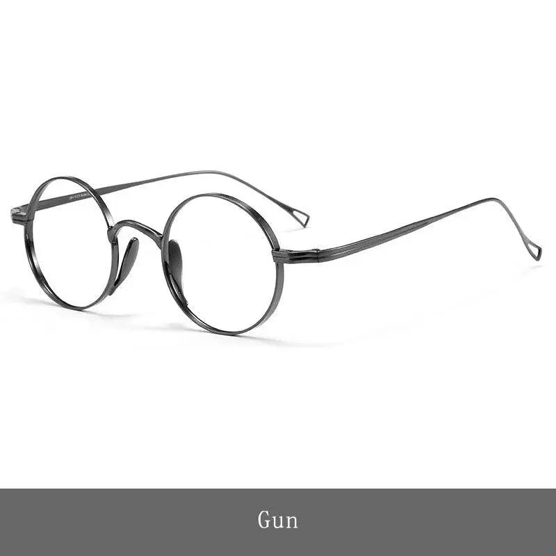 Unisex Round Full Rim Titanium Prescription Glasses Ft3001 — view 10 | Rx Spectacle