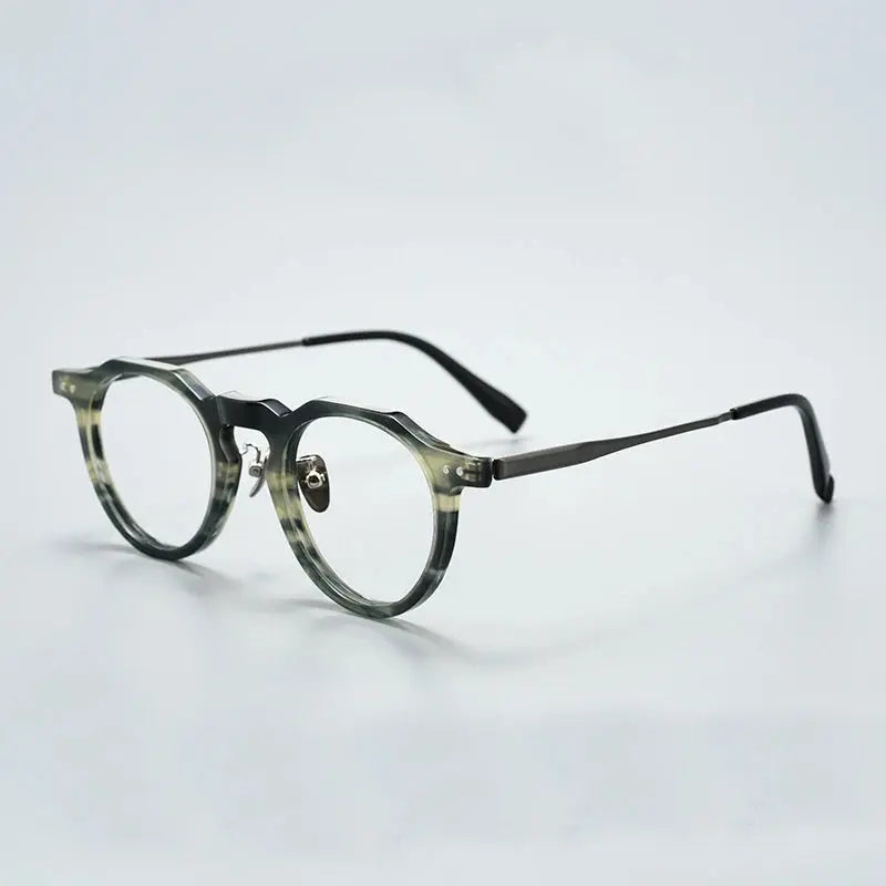 Women's Oval Full Rim Titanium Flat Top Prescription Glasses 396573 — view 6 | Rx Spectacle
