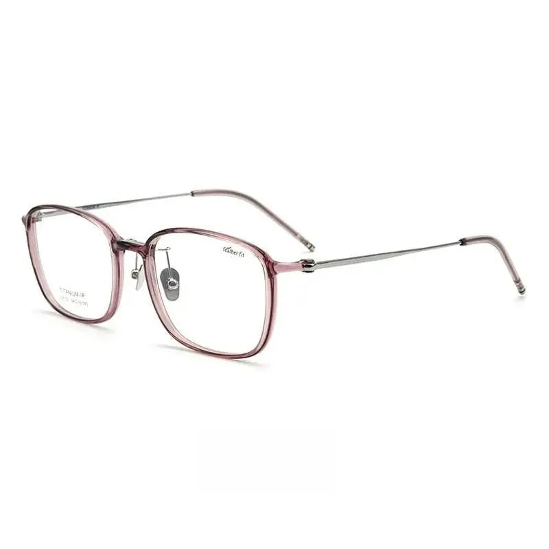 Unisex Square Full Rim Titanium Prescription Glasses L9112 — view 12 | Rx Spectacle