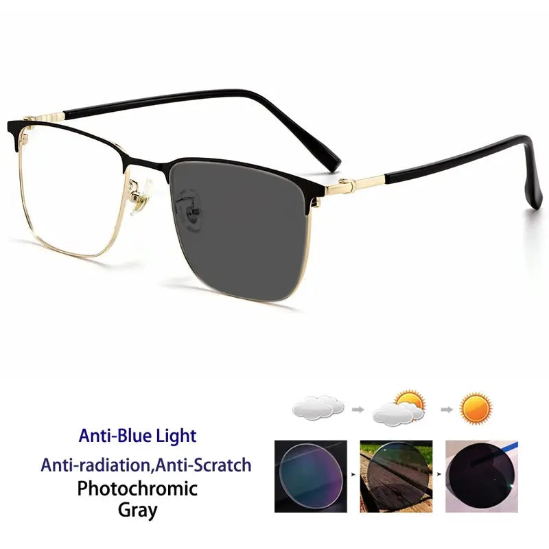 Women's Square Full Rim Alloy Reading Glasses 398619 — view 6 | Rx Spectacle