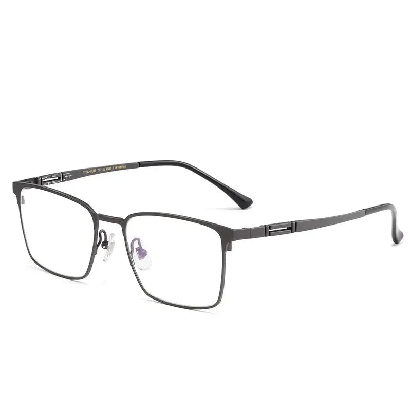 Unisex Square Full Rim Titanium Prescription Glasses 70239 — view 4 | Rx Spectacle