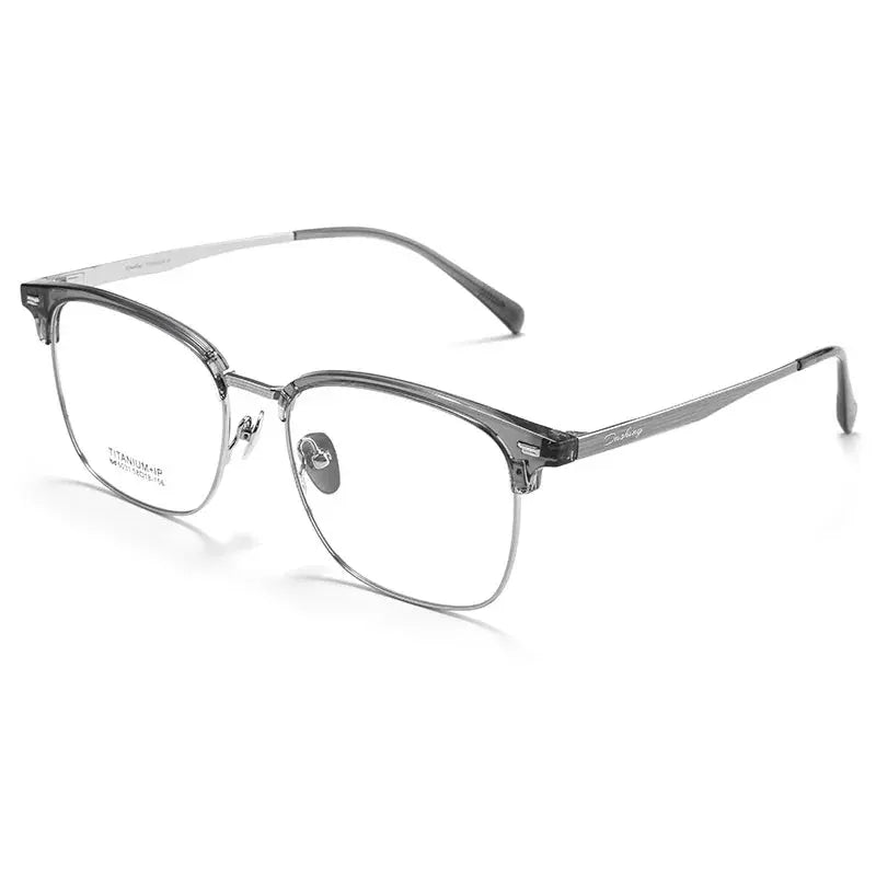 Men's Square Full Rim Titanium Oversized Prescription Glasses 726031 — view 5 | Rx Spectacle