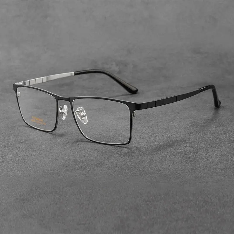 Men's Square Full Rim Titanium Prescription Glasses 89696 — view 5 | Rx Spectacle