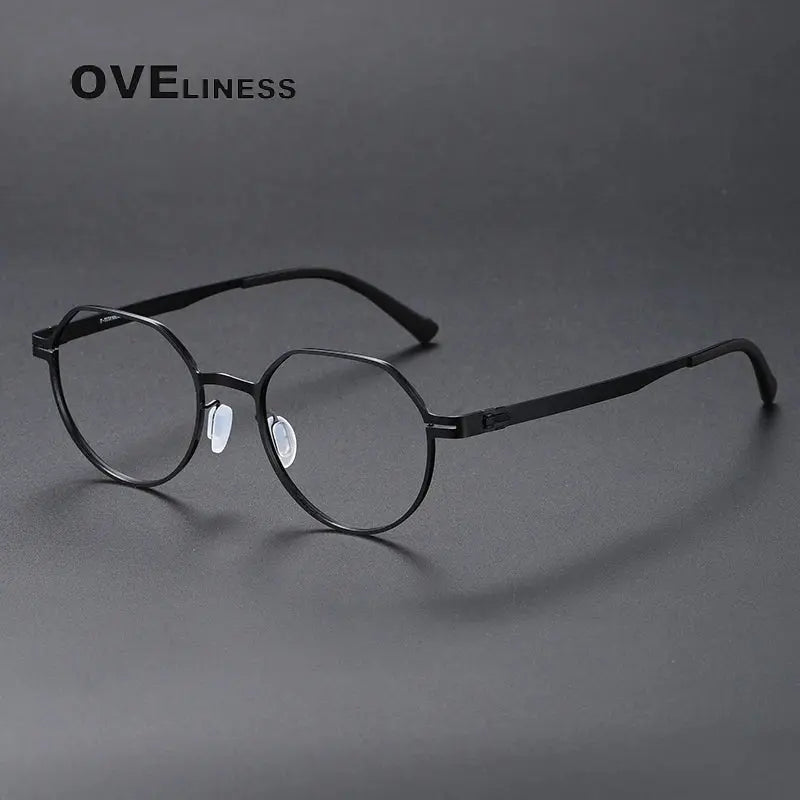 Unisex Round Full Rim Titanium Prescription Glasses 80992 — view 10 | Rx Spectacle