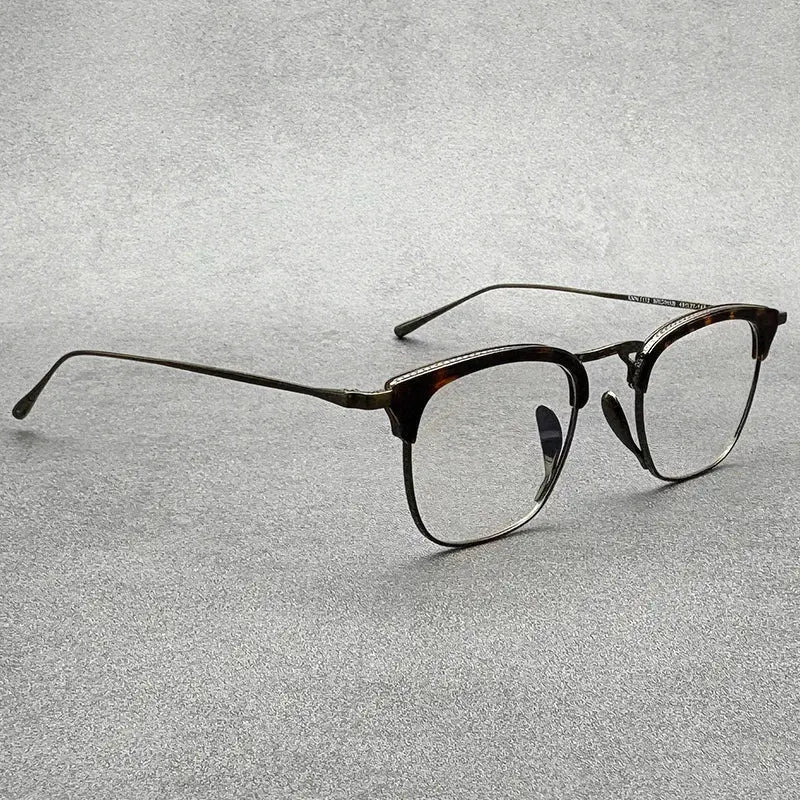 Men's Square Full Rim Titanium Prescription Glasses 41112 — view 6 | Rx Spectacle