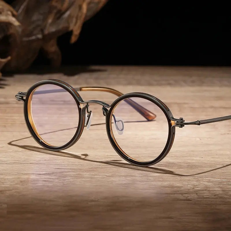 Women's Round Full Rim Titanium Prescription Glasses 410685 — view 7 | Rx Spectacle
