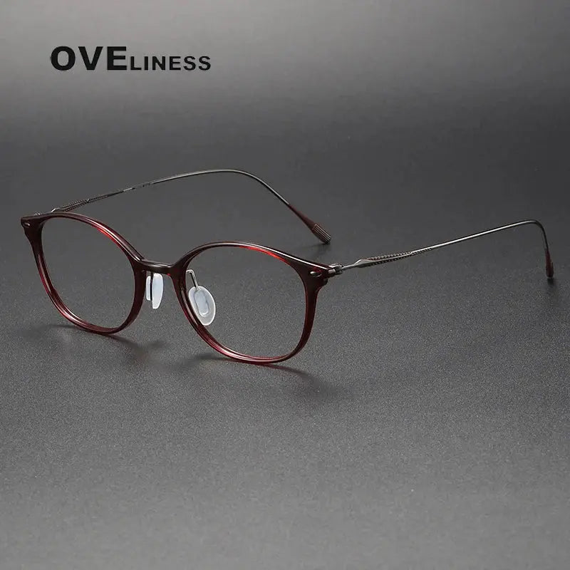 Women's Oval Full Rim Titanium Prescription Glasses 36854 — view 8 | Rx Spectacle
