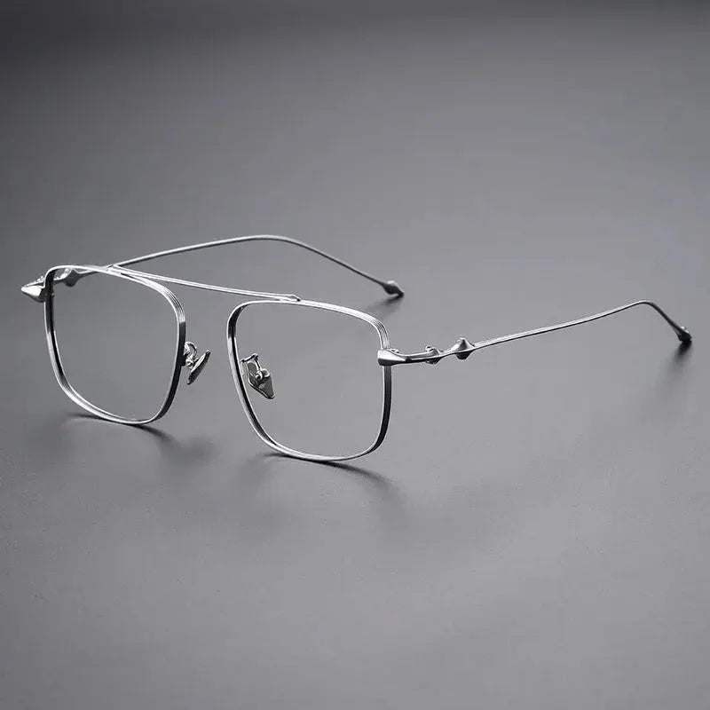 Men's Square Full Rim Titanium Oversized Prescription Glasses 31910 — view 6 | Rx Spectacle