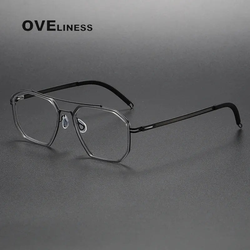 Women's Oval Full Rim Titanium Double Bridge Prescription Glasses 8202316 — view 7 | Rx Spectacle