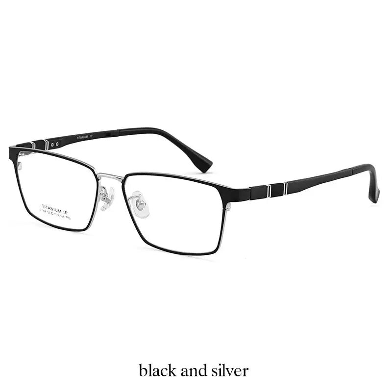 Unisex Polygon Full Rim Titanium Oversized Prescription Glasses 51109 — view 6 | Rx Spectacle