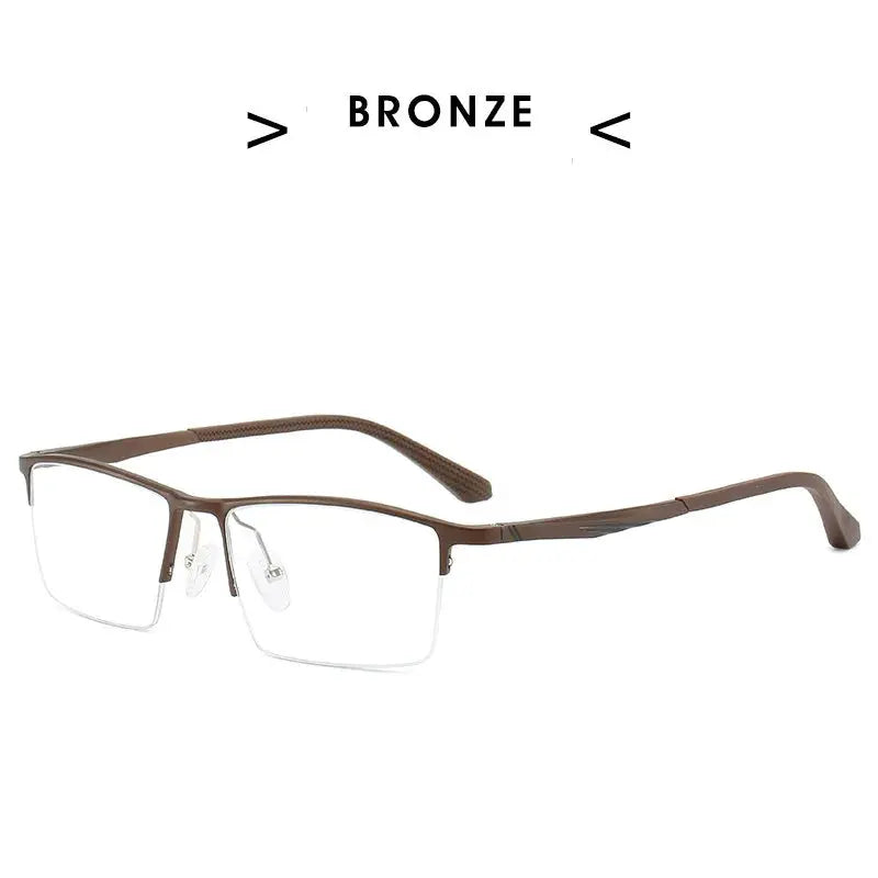 Women's Rectangular Semi-Rimless Titanium Prescription Glasses 900100 — view 5 | Rx Spectacle
