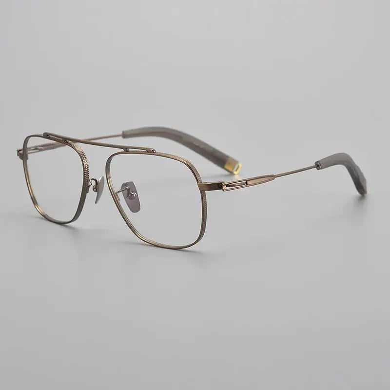 Men's Square Full Rim Titanium Prescription Glasses Lsa1051 — view 11 | Rx Spectacle
