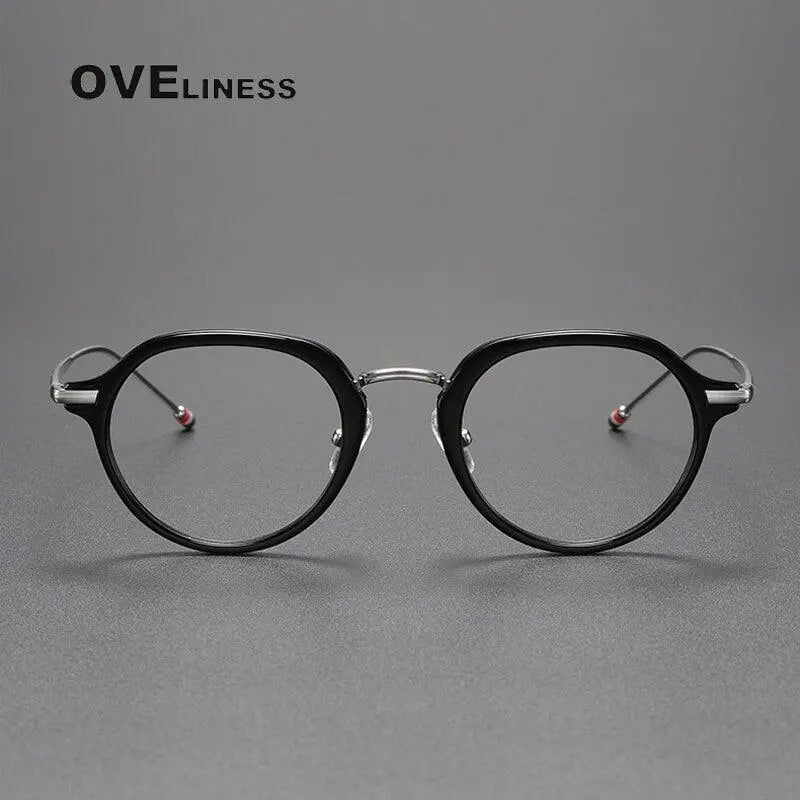 Unisex Polygon Full Rim Titanium Prescription Glasses Tbx421 — view 10 | Rx Spectacle