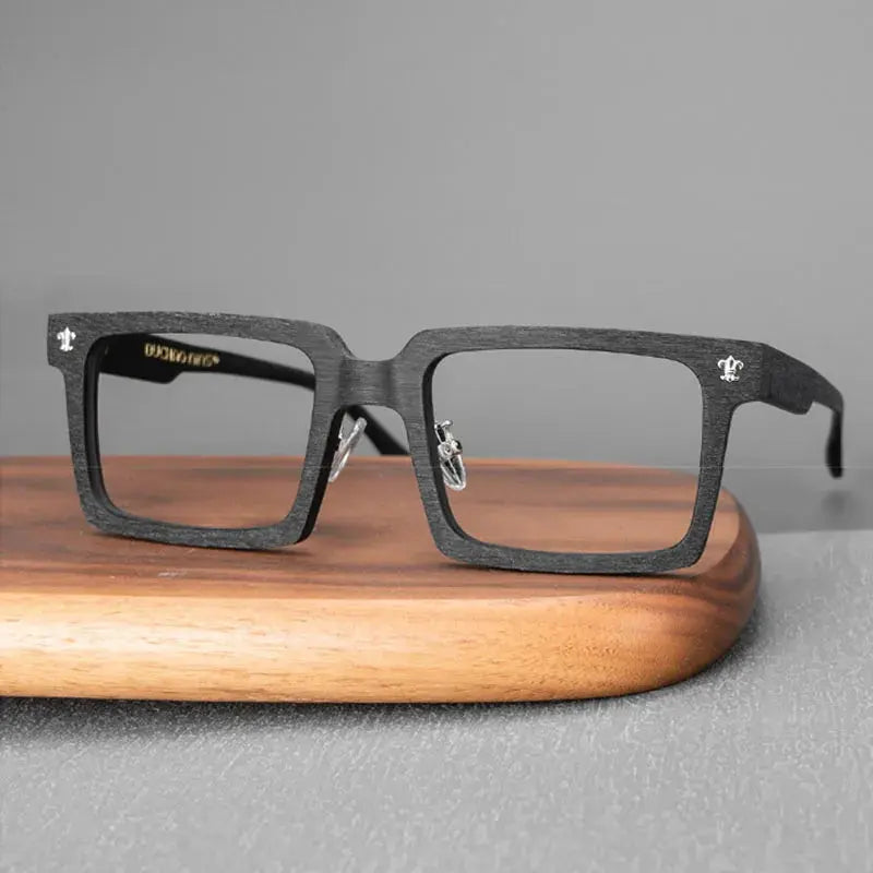 Unisex Square Full Rim Wood Oversized Prescription Glasses 10959 — view 7 | Rx Spectacle