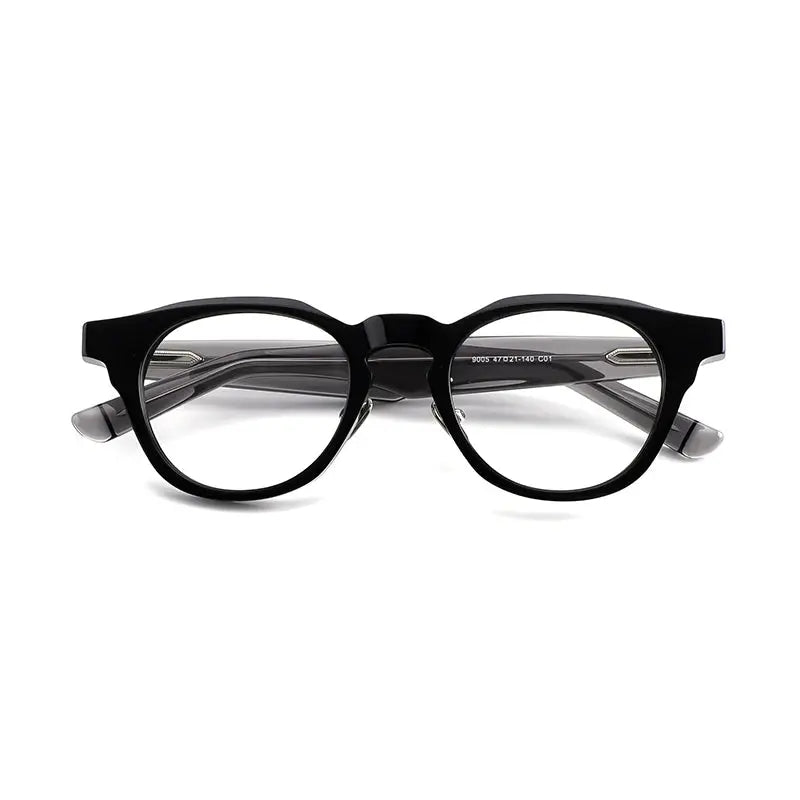 Unisex Round Full Rim Titanium Prescription Glasses 635005 — view 10 | Rx Spectacle
