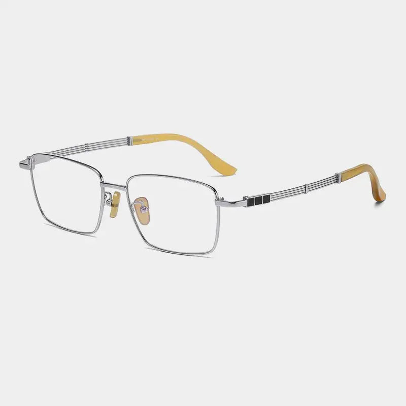 Unisex Square Full Rim Titanium Oversized Prescription Glasses 200115 — view 5 | Rx Spectacle