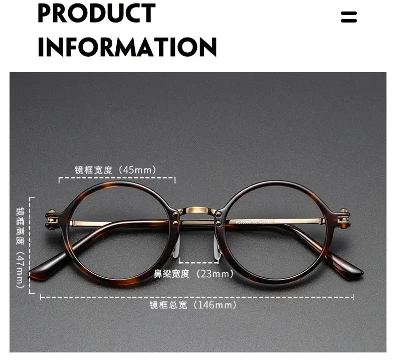 Unisex Round Full Rim Titanium Prescription Glasses Rt5866 — view 11 | Rx Spectacle