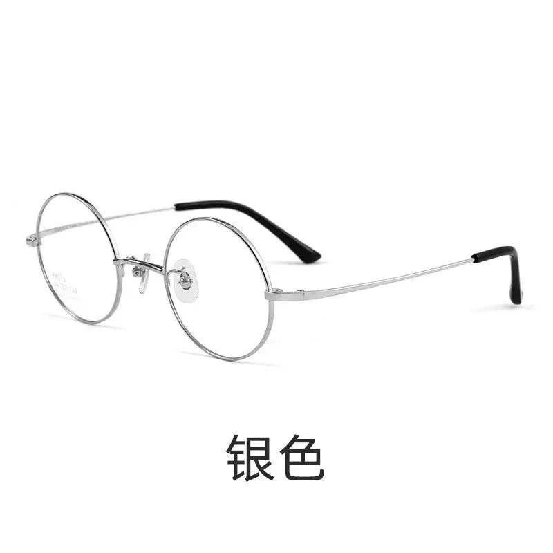 Women's Round Full Rim Titanium Prescription Glasses 8786 — view 6 | Rx Spectacle