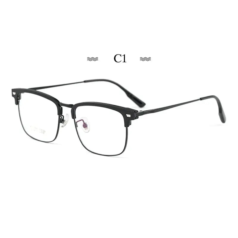 Unisex Square Full Rim Titanium Prescription Glasses 232200 — view 7 | Rx Spectacle