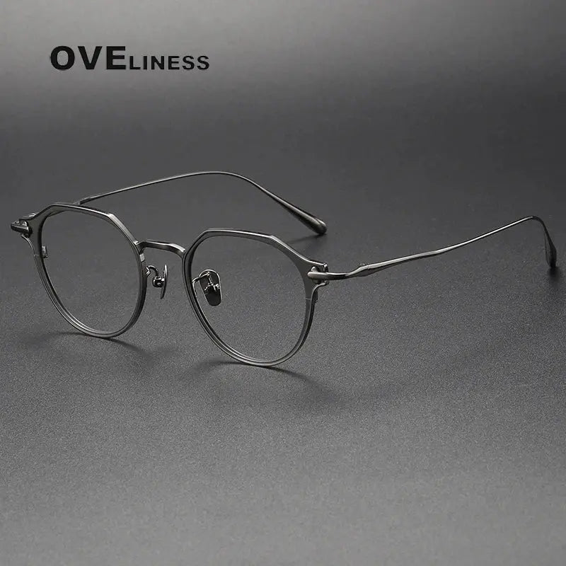 Unisex Polygon Full Rim Titanium Prescription Glasses 4821 — view 11 | Rx Spectacle
