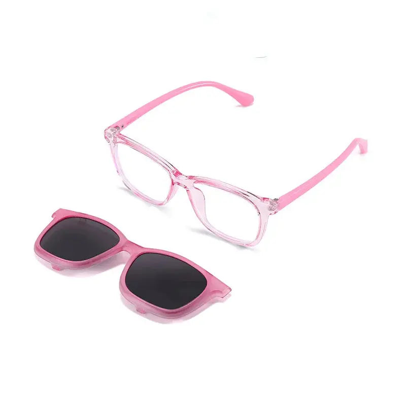Unisex Square Full Rim TR90 Clip-On Prescription Glasses 517362 — view 8 | Rx Spectacle