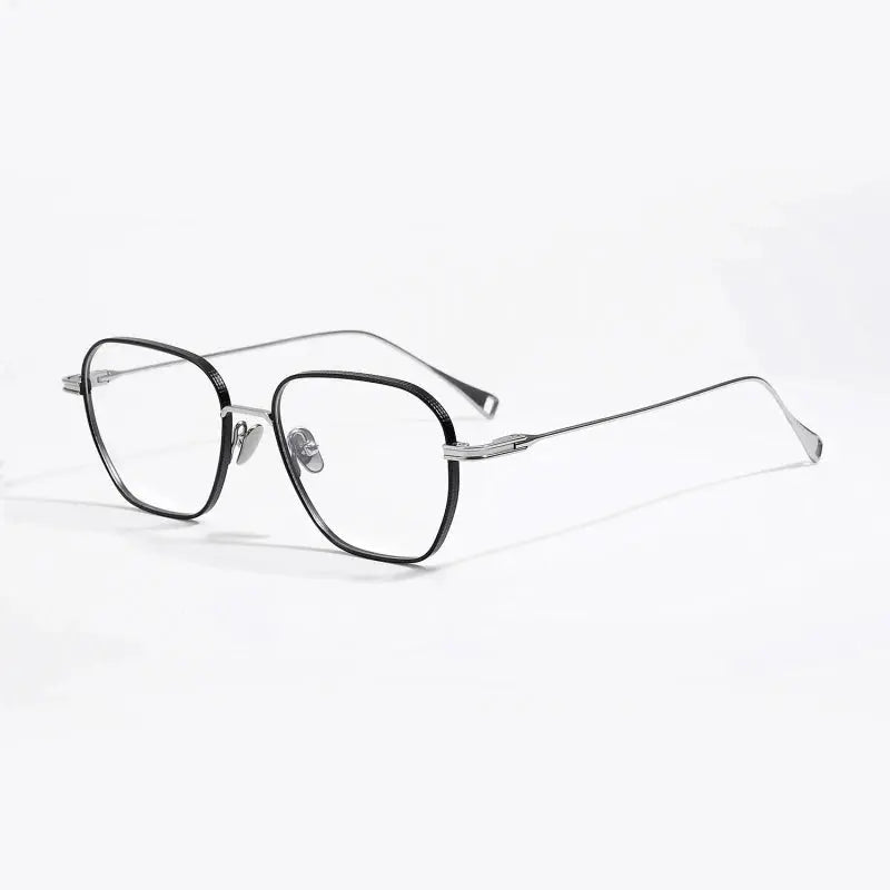 Unisex Square Full Rim Titanium Prescription Glasses 49013 — view 6 | Rx Spectacle