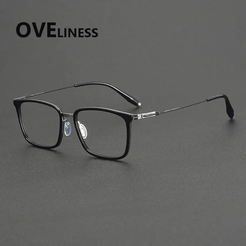 Unisex Square Full Rim Titanium Prescription Glasses 22502 — view 8 | Rx Spectacle