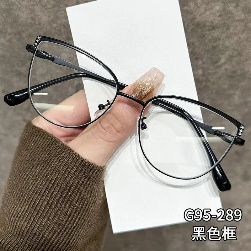 Women's Cat Eye Full Rim Alloy Prescription Glasses 59289 — view 8 | Rx Spectacle
