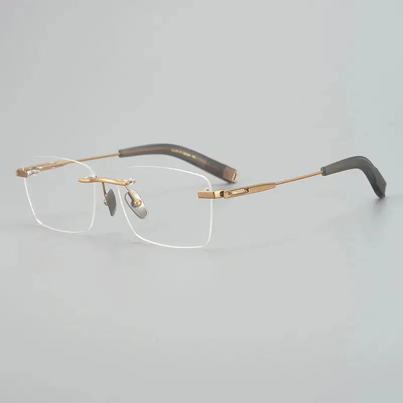 Unisex Polygon Rimless Titanium Prescription Glasses 680814 — view 5 | Rx Spectacle