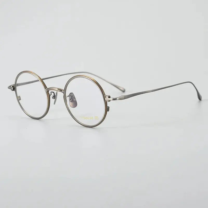 Unisex Round Full Rim Titanium Prescription Glasses 634142 — view 7 | Rx Spectacle