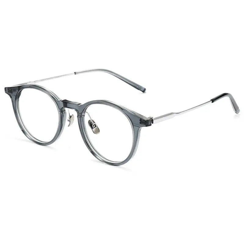 Unisex Round Full Rim Titanium Prescription Glasses 368111 — view 7 | Rx Spectacle