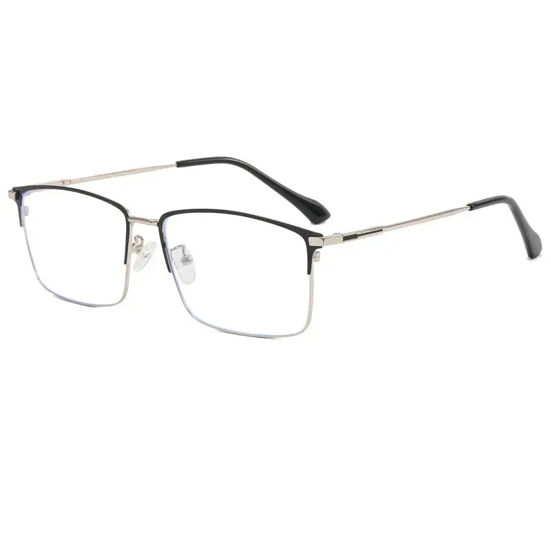 Men's Square Full Rim Titanium Oversized Prescription Glasses 101951 — view 9 | Rx Spectacle