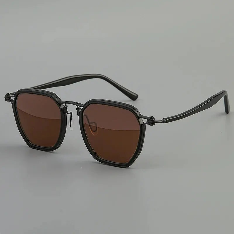 Men's Polygon Full Rim Titanium Oversized Prescription Glasses 58672 — view 10 | Rx Spectacle