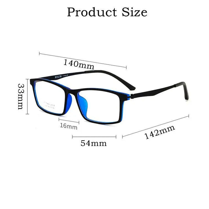Unisex Square Full Rim Titanium Prescription Glasses 023094 — view 11 | Rx Spectacle