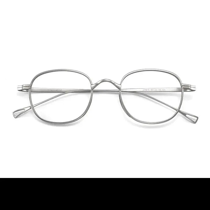 Unisex Round Full Rim Titanium Prescription Glasses 8016 — view 10 | Rx Spectacle
