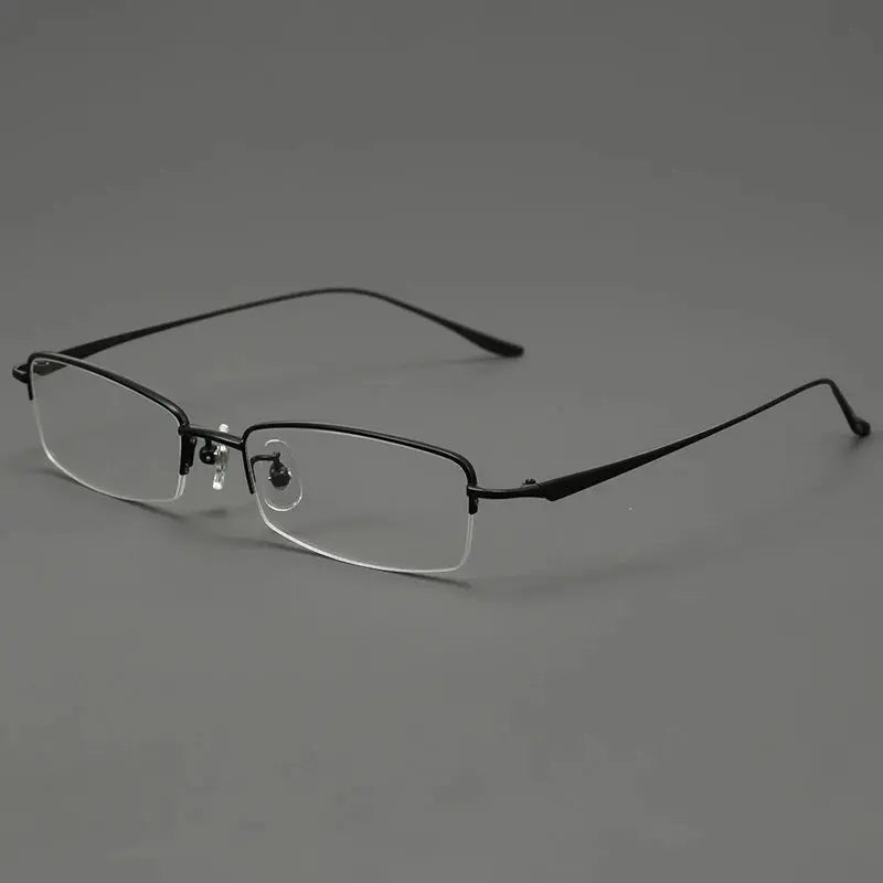 Women's Square Semi-Rimless Titanium Prescription Glasses 78560 — view 6 | Rx Spectacle