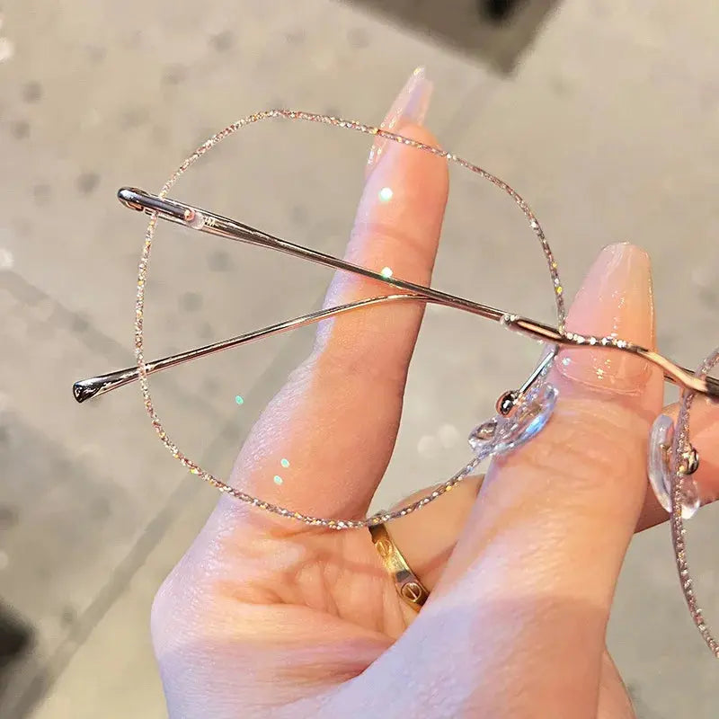 Women's Oval Rimless Alloy Prescription Glasses 89251 — view 5 | Rx Spectacle