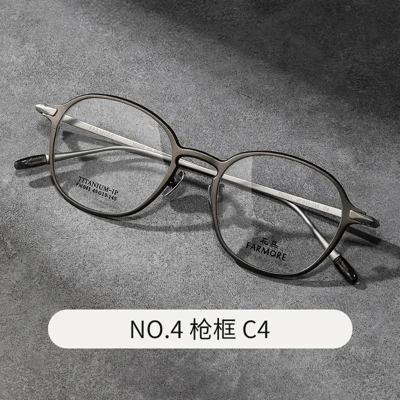 Unisex Oval Full Rim Titanium Prescription Glasses 69041 — view 8 | Rx Spectacle