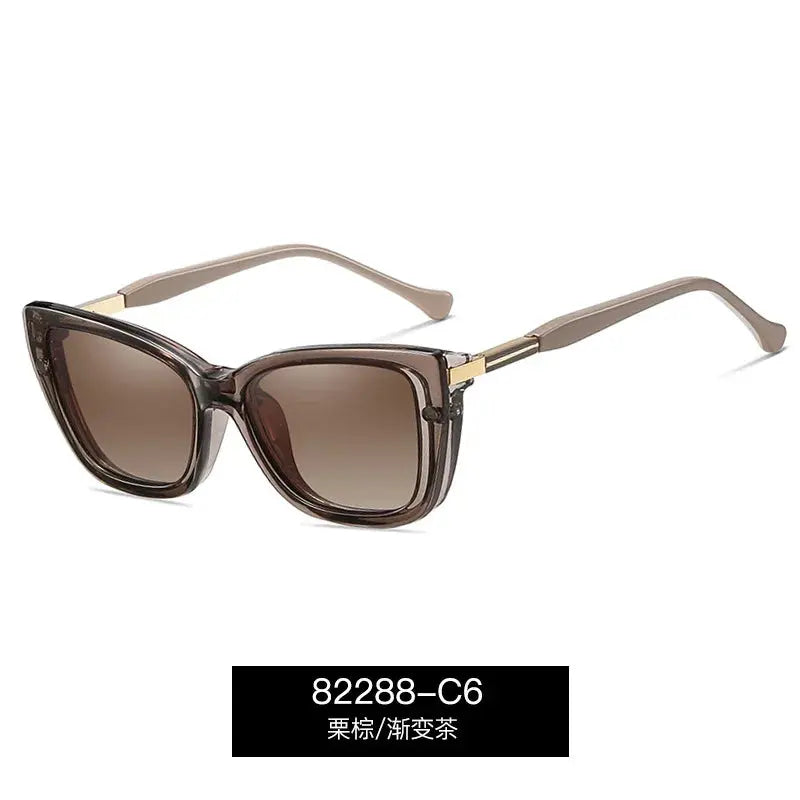 Women's Square Full Rim TR90 Clip-On Prescription Glasses 382288 — view 8 | Rx Spectacle