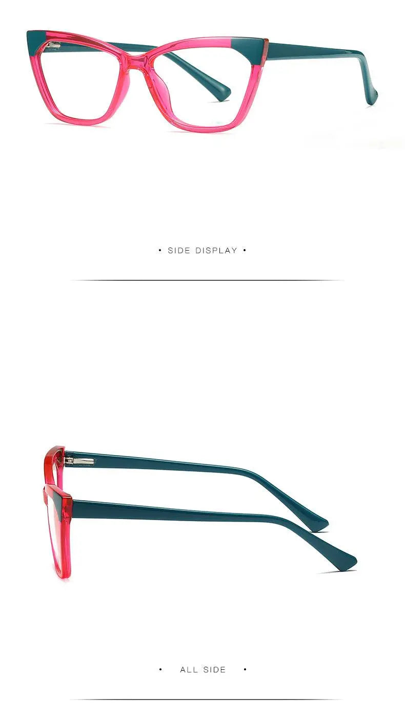 Women's Cat Eye Full Rim Titanium Prescription Glasses 2040 — view 19 | Rx Spectacle