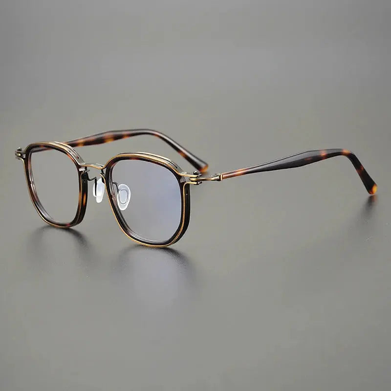 Unisex Square Full Rim Titanium Oversized Prescription Glasses 25865 — view 6 | Rx Spectacle