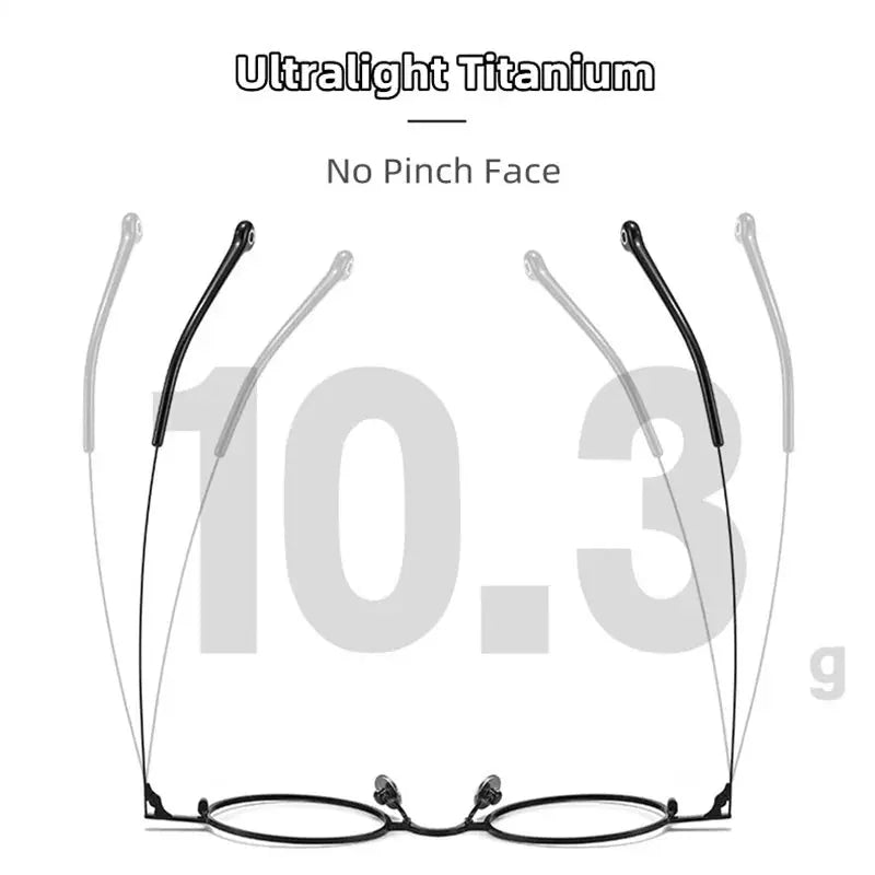 Unisex Round Full Rim Titanium Prescription Glasses K2480 — view 10 | Rx Spectacle