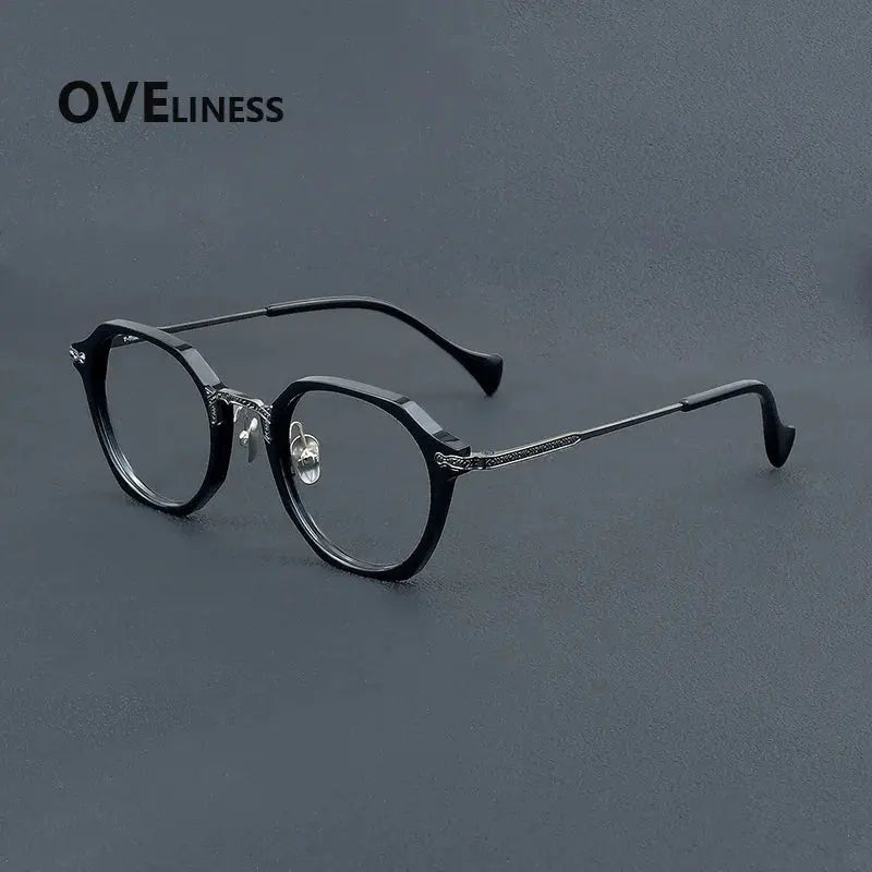 Unisex Oval Full Rim Titanium Prescription Glasses 926009 — view 6 | Rx Spectacle