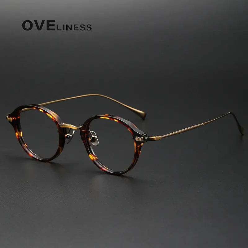 Unisex Round Full Rim Titanium Prescription Glasses 369182 — view 7 | Rx Spectacle