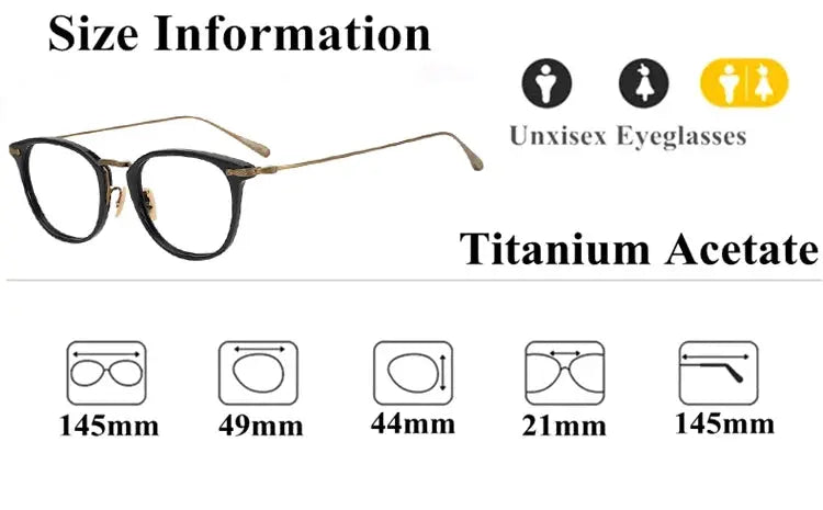 Unisex Square Full Rim Titanium Prescription Glasses 5307 — view 7 | Rx Spectacle